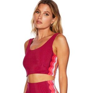 NWT Beach Riot Tessa Top in Sangria Wave